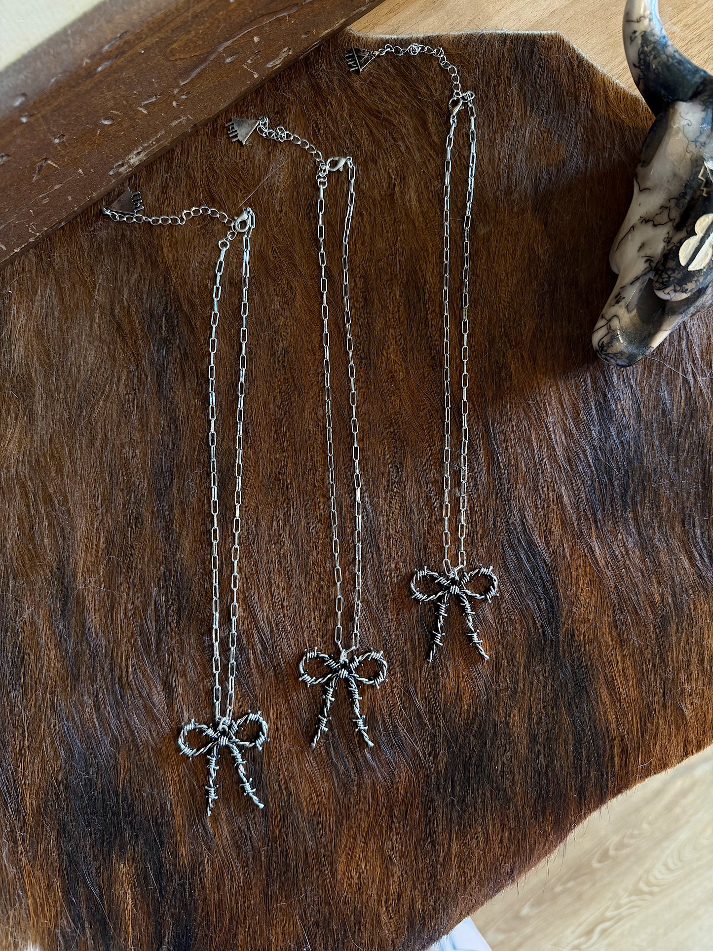 Barbed Wire Bow Necklace