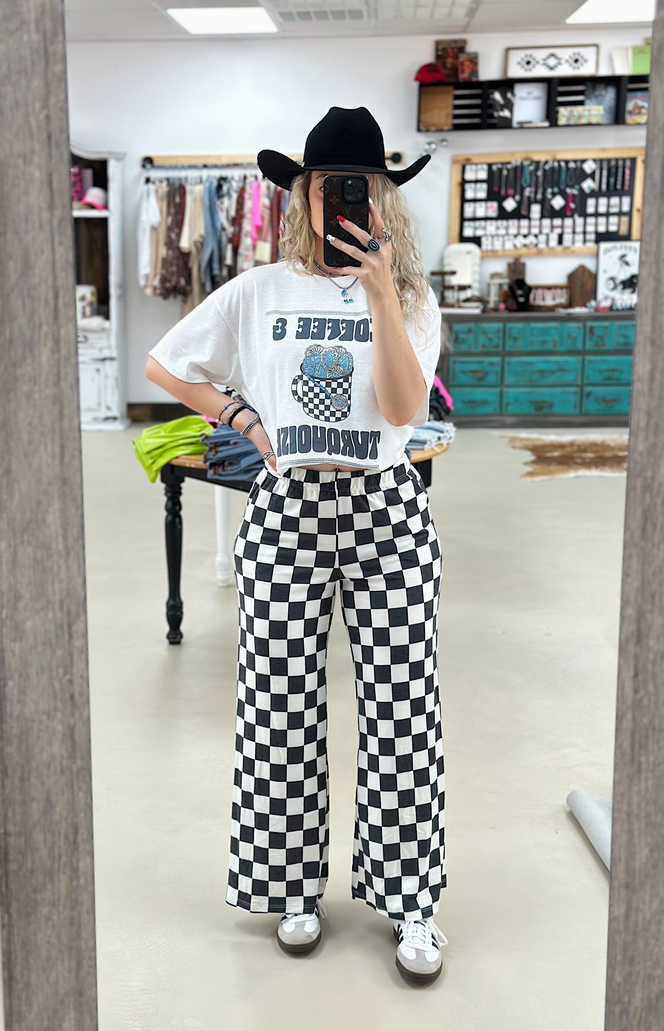 Checkered Wide Leg Pants – Gunpowder and Glam Boutique