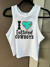 Load image into Gallery viewer, Tattooed Cowboys Cropped Tank