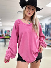Load image into Gallery viewer, Open Back Oversized Crew (Pink)