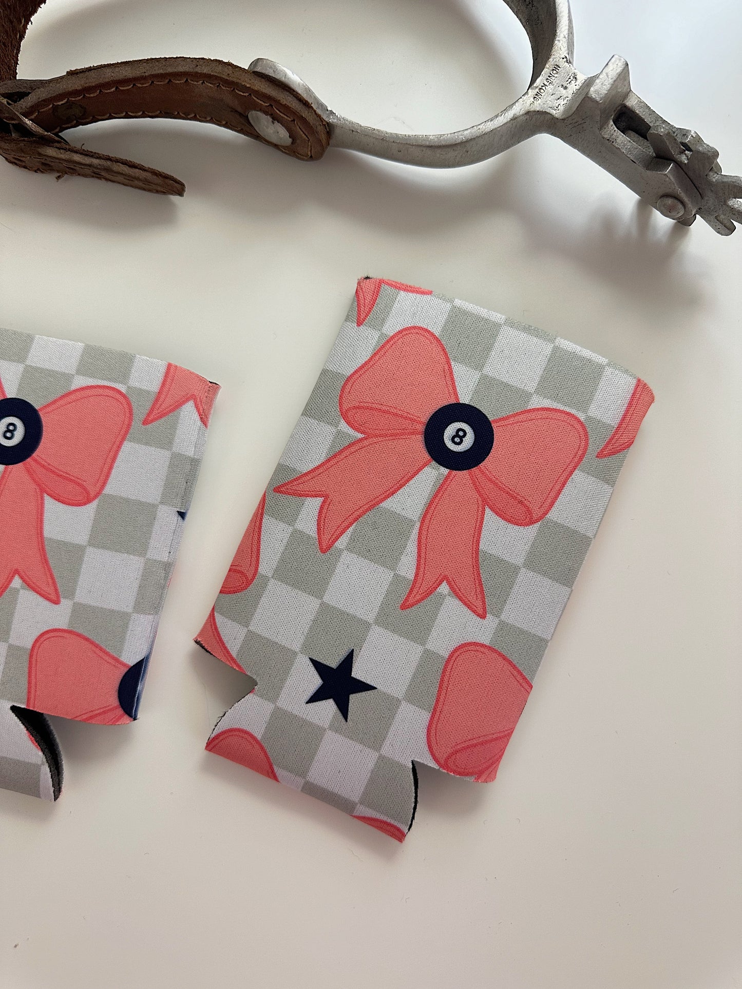 8 Ball Bow Koozie (2 sizes)