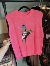 Load image into Gallery viewer, Hot Pink Cowboy Sleeveless Sweater