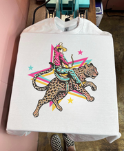 Load image into Gallery viewer, Retro Cowboy Jaguar Tee or Crewneck