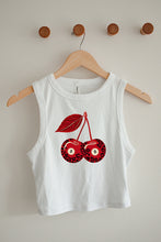 Load image into Gallery viewer, Leopard Cherries Cropped Tank