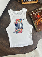 Load image into Gallery viewer, Cowboy Boots Cropped Tank