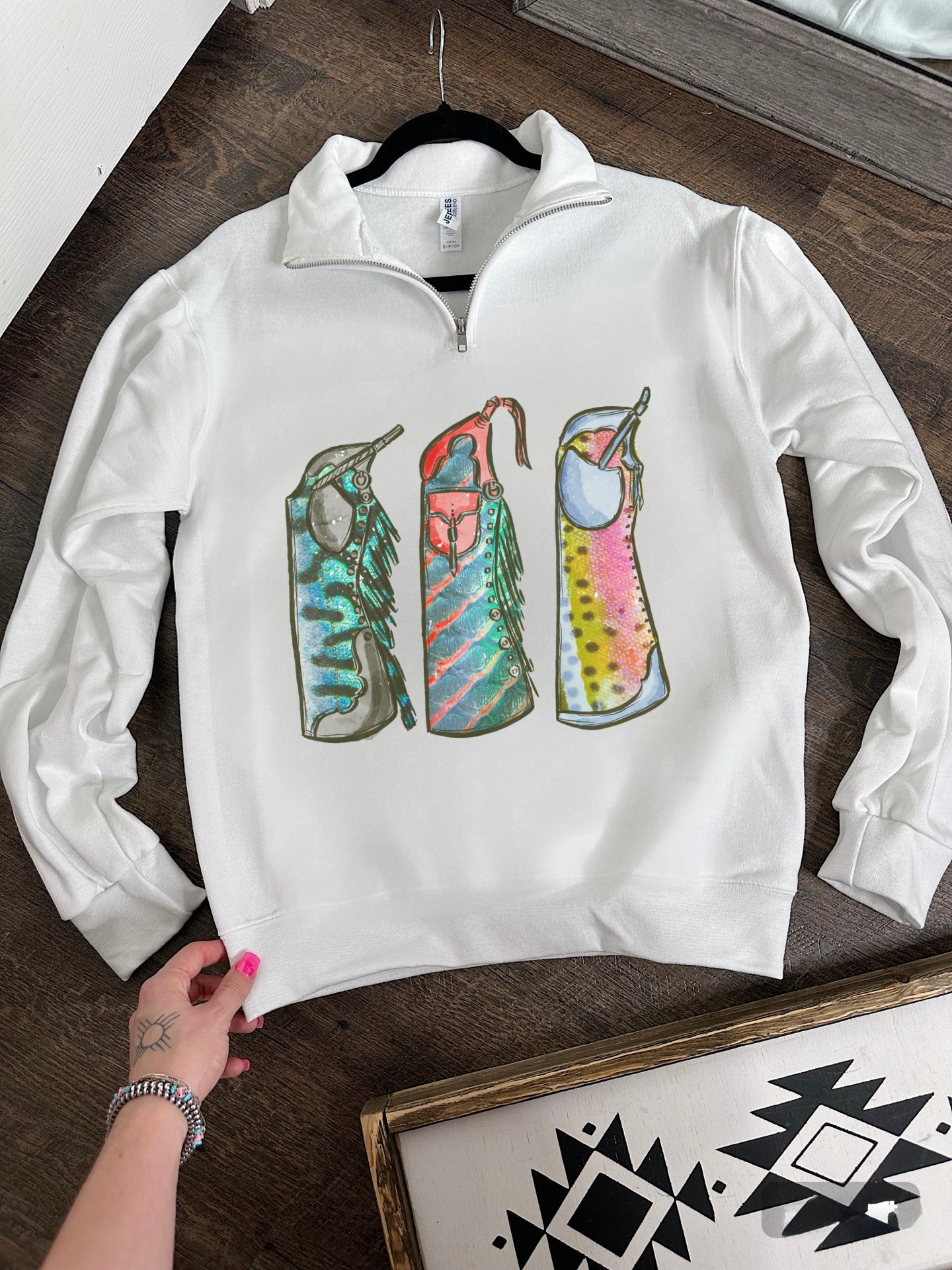 Fishie Print Chaps Quarter Zip
