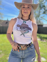 Load image into Gallery viewer, Cowboy Skeleton Cropped Tank