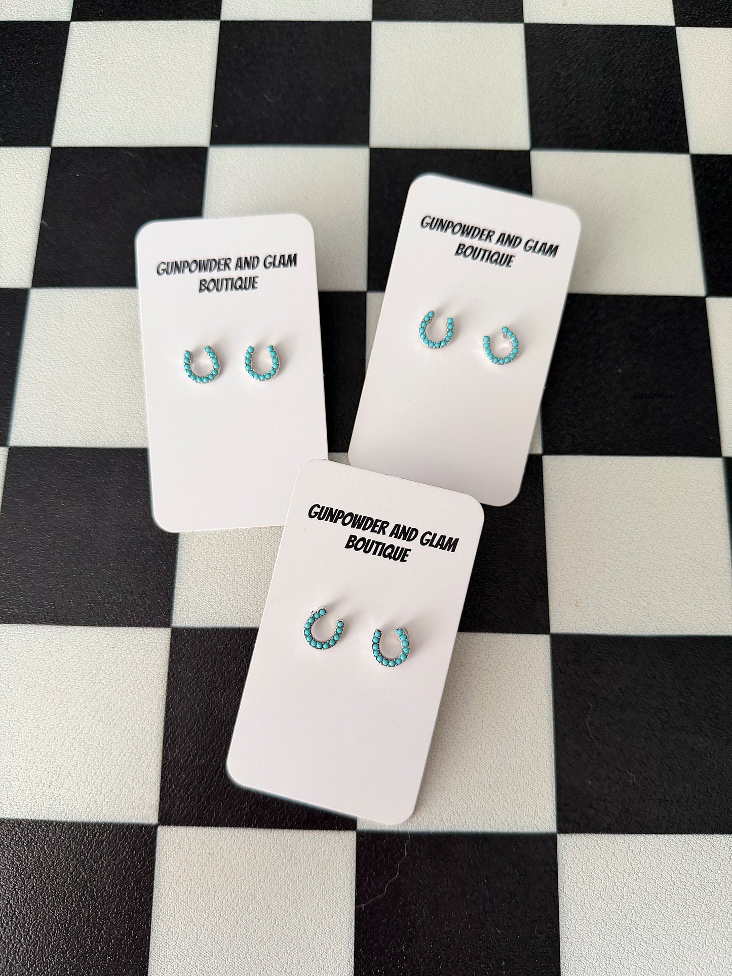 Turquoise Horseshoe Studs
