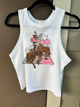 Load image into Gallery viewer, Cherry Cowboy Cropped Tank