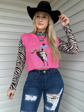 Load image into Gallery viewer, Hot Pink Cowboy Sleeveless Sweater