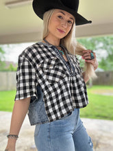 Load image into Gallery viewer, The Denim & Plaid Top