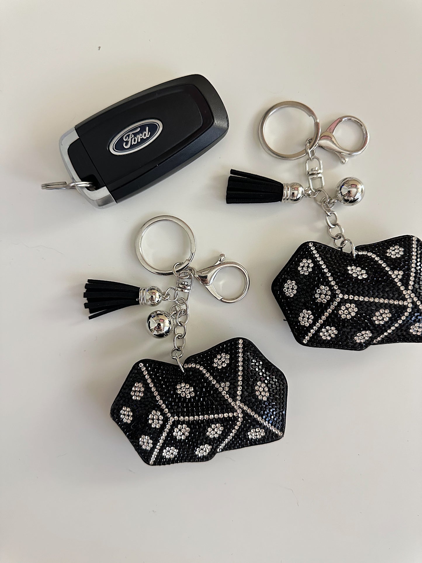 Rhinestone Dice Keychain