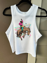 Load image into Gallery viewer, Retro Cowboy Cropped Tank