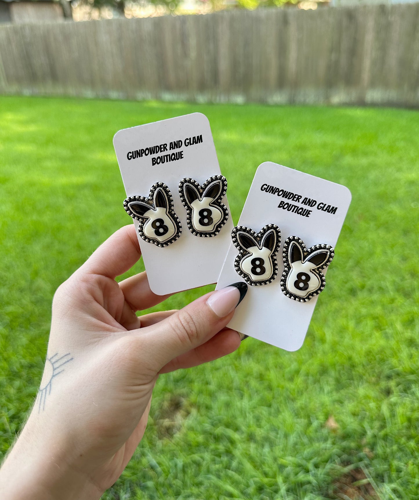 8 Ball Bunny Earrings