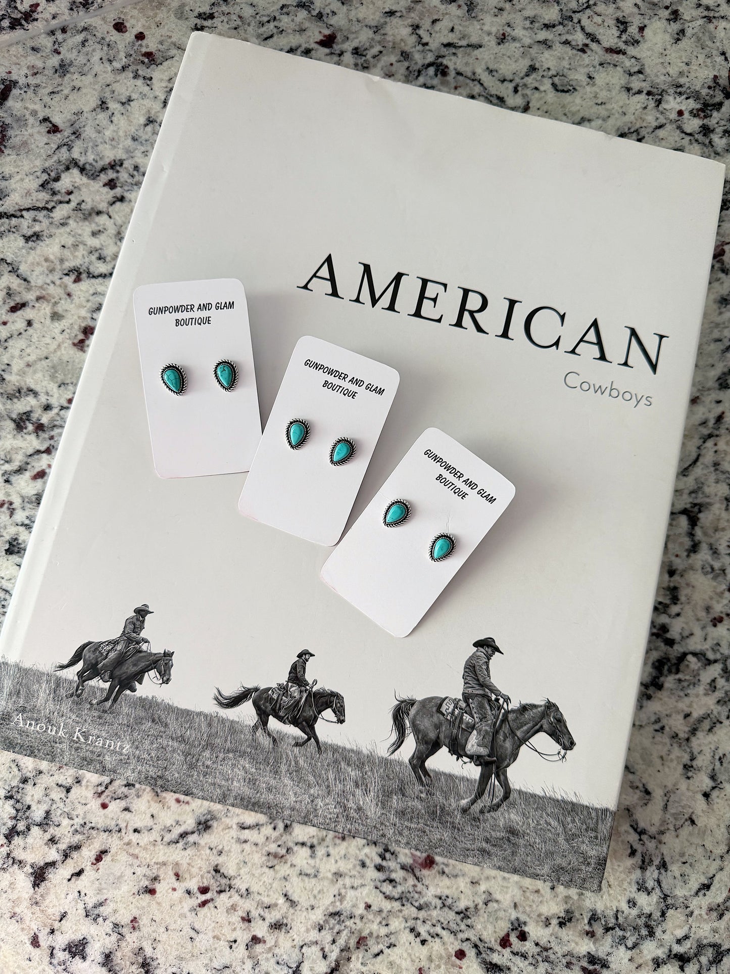Turquoise Teardrop Studs
