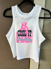 Load image into Gallery viewer, Cool It Cowboy Cropped Tank
