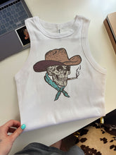 Load image into Gallery viewer, Cowboy Skeleton Cropped Tank
