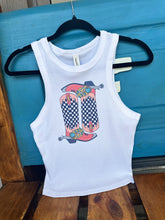 Load image into Gallery viewer, Cowboy Boots Cropped Tank