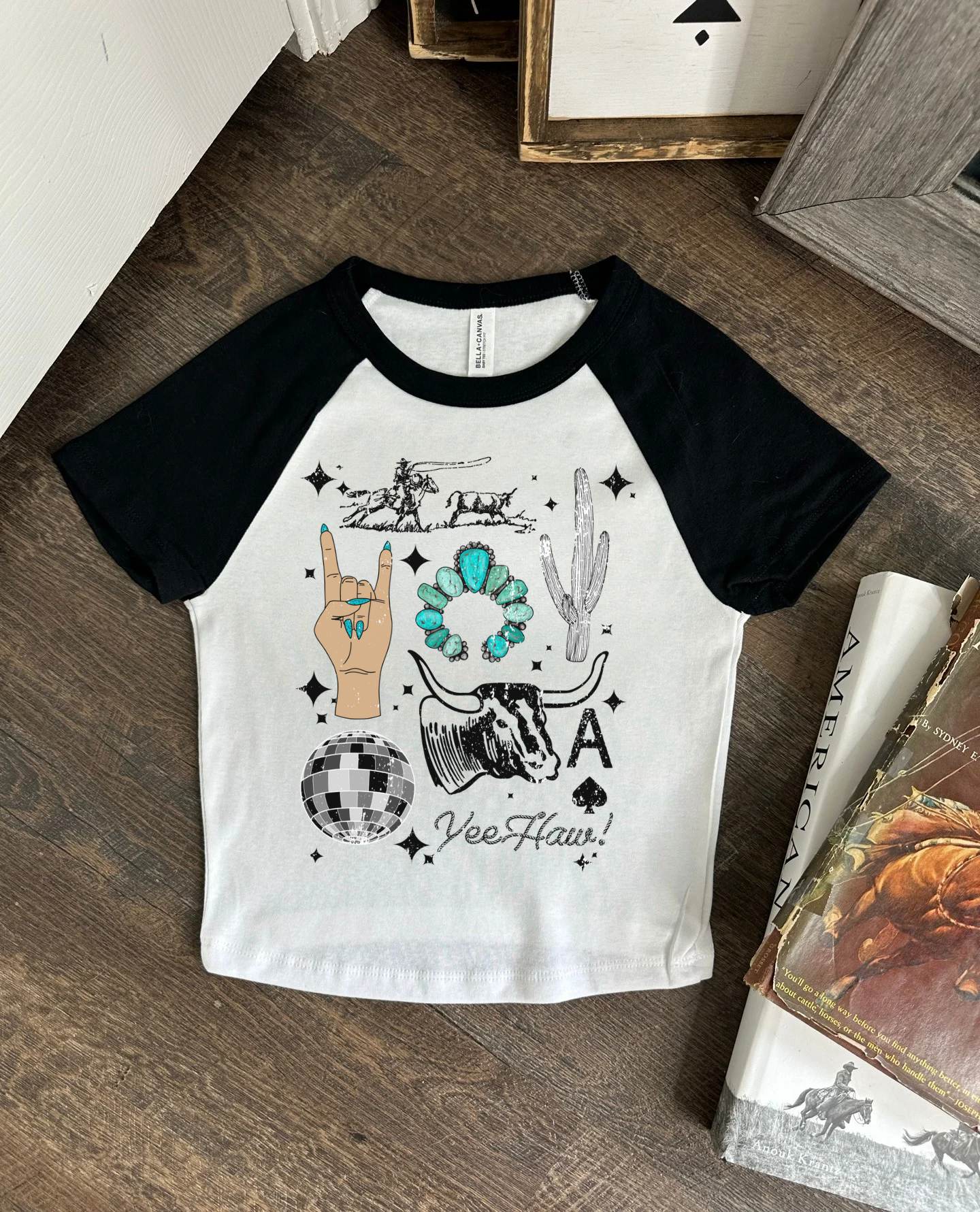 Western Collage Baby Tee