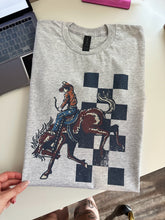 Load image into Gallery viewer, Checkered Cowboy TEE or CREWNECK