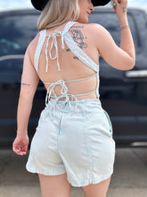 Load image into Gallery viewer, Denim Tie Back Romper