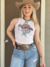 Load image into Gallery viewer, Cowboy Skeleton Cropped Tank
