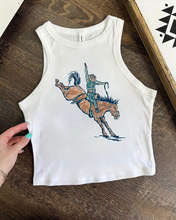 Load image into Gallery viewer, Buckin’ Horse Cropped Tank