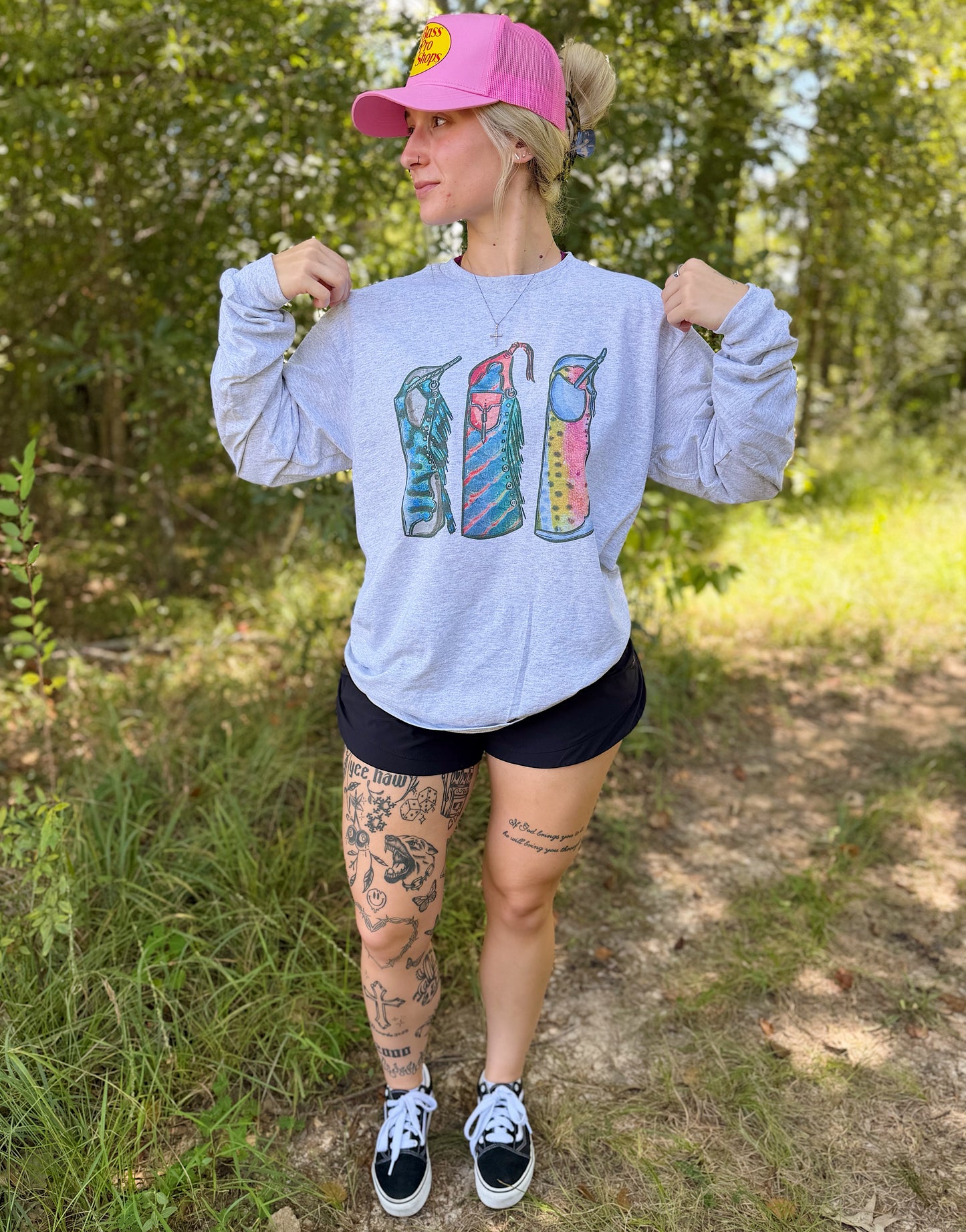 Fishie Print Chaps Long Sleeve Tee