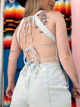 Load image into Gallery viewer, Denim Tie Back Romper