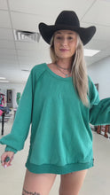Load and play video in Gallery viewer, Open Back Oversized Crew (Turquoise)