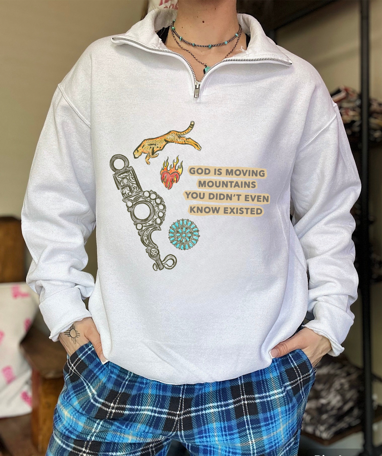 God Is Moving Mountains Quarter Zip