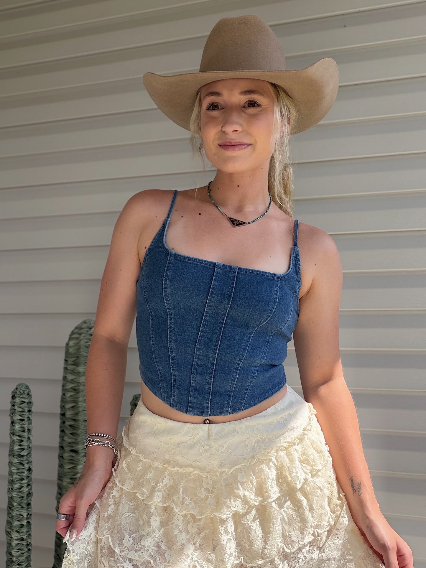 Denim Corset Tank