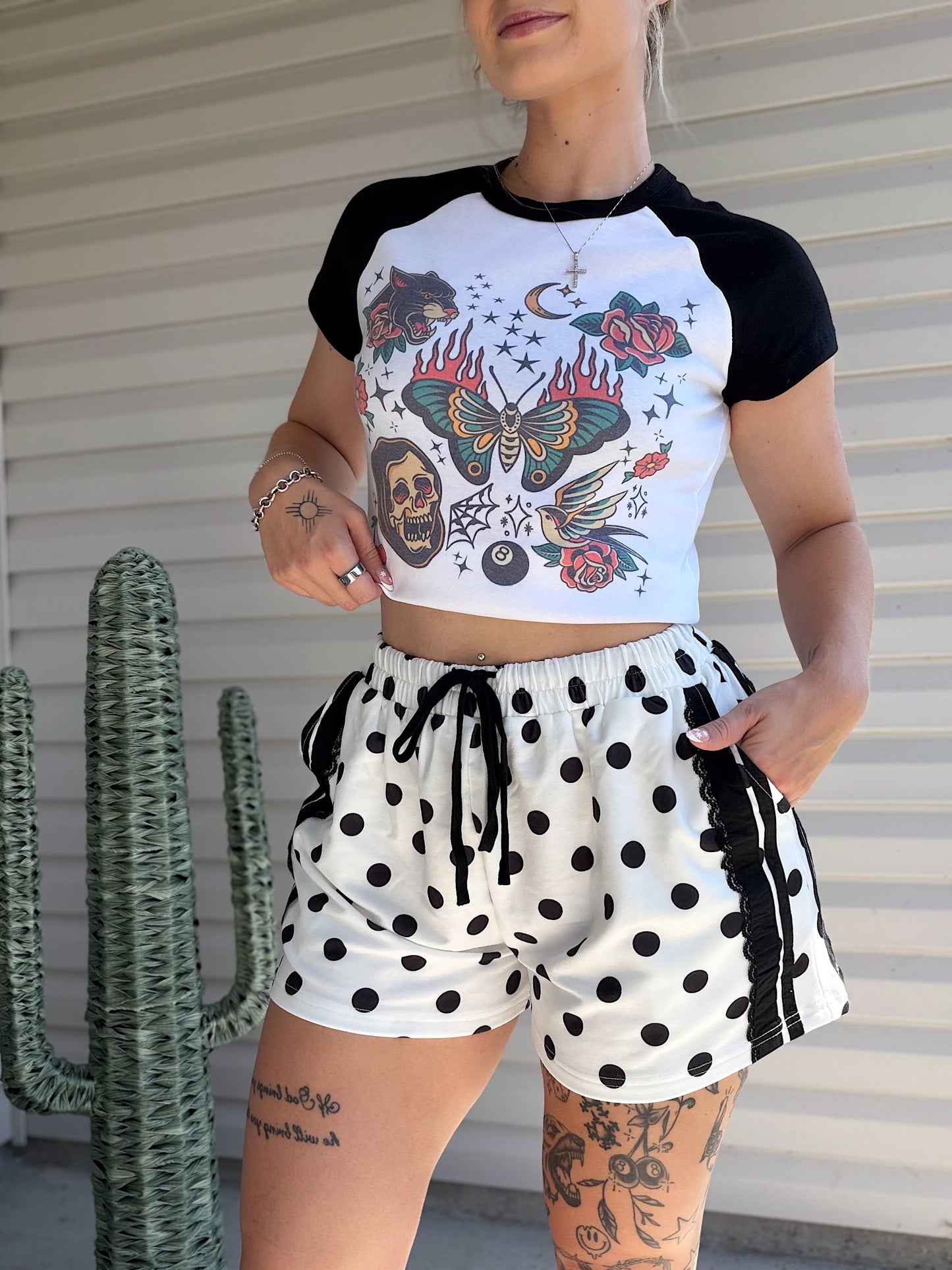 Polka Dot Lace Shorts