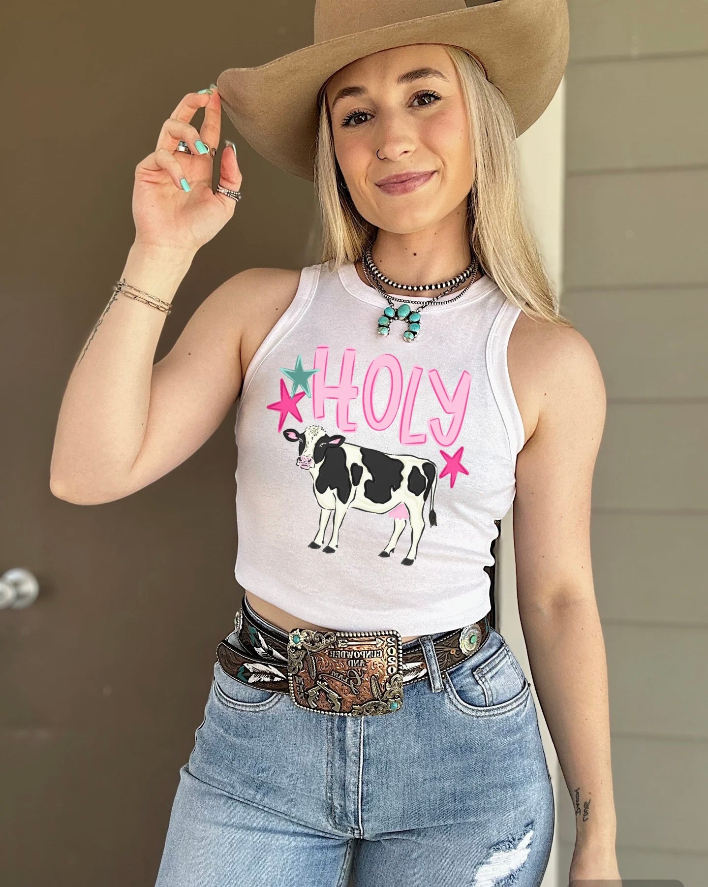 Holy Cow Cropped Tank
