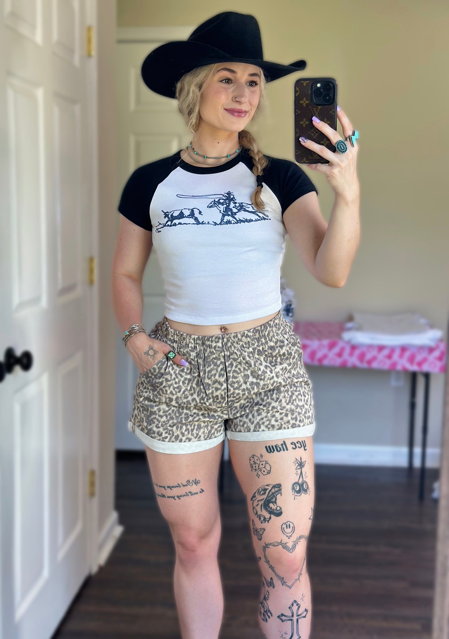 Leopard Cuffed Shorts