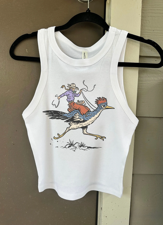 Cowgirl Roadrunner Cropped Tank