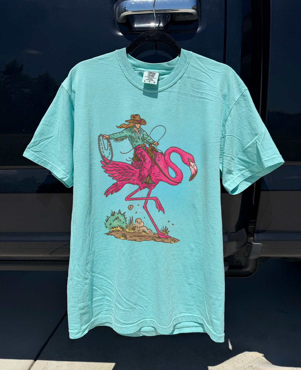 Cowgirl Flamingo COMFORT COLORS TEE