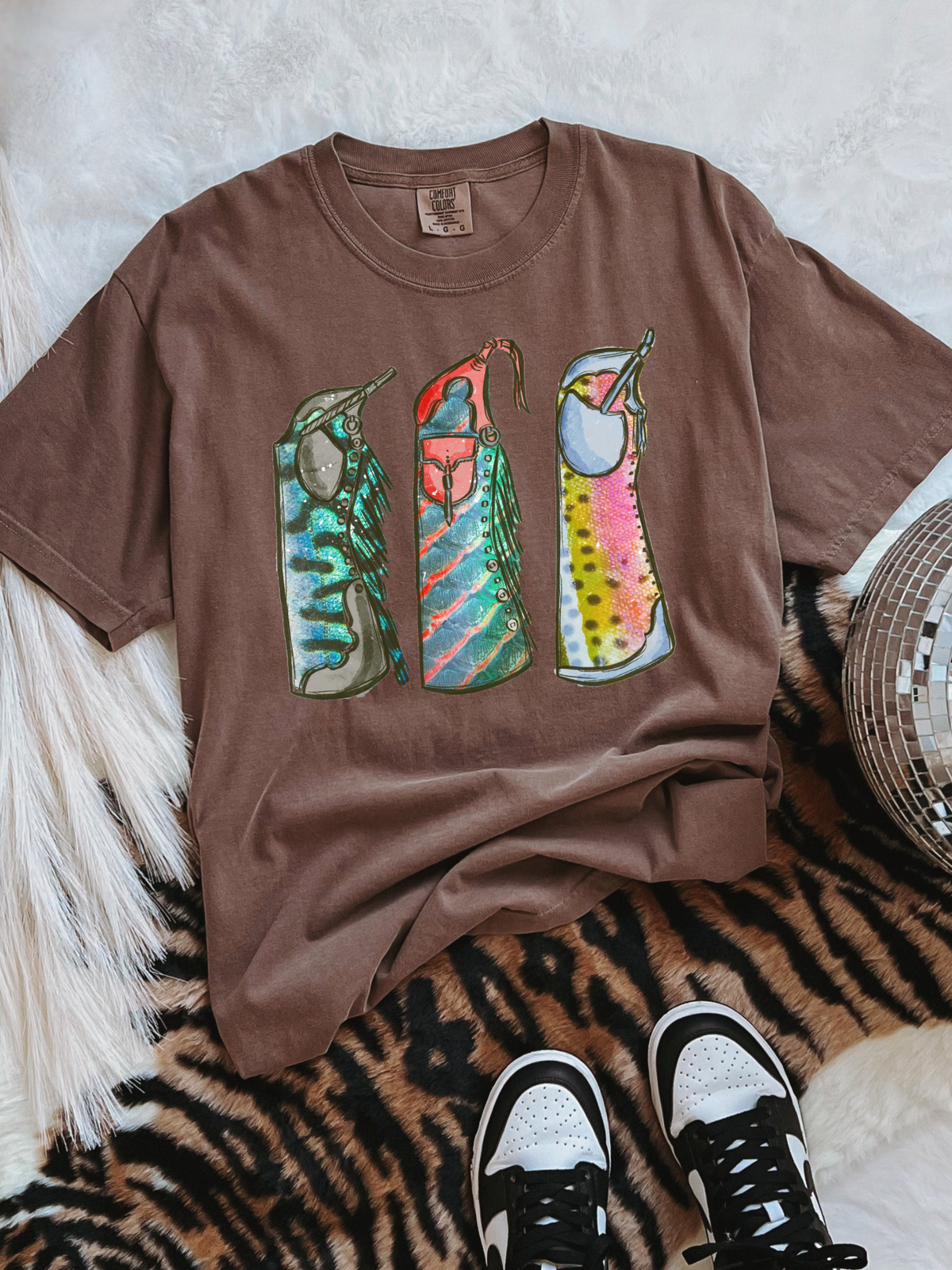 Fishie Print Chaps COMFORT COLORS TEE