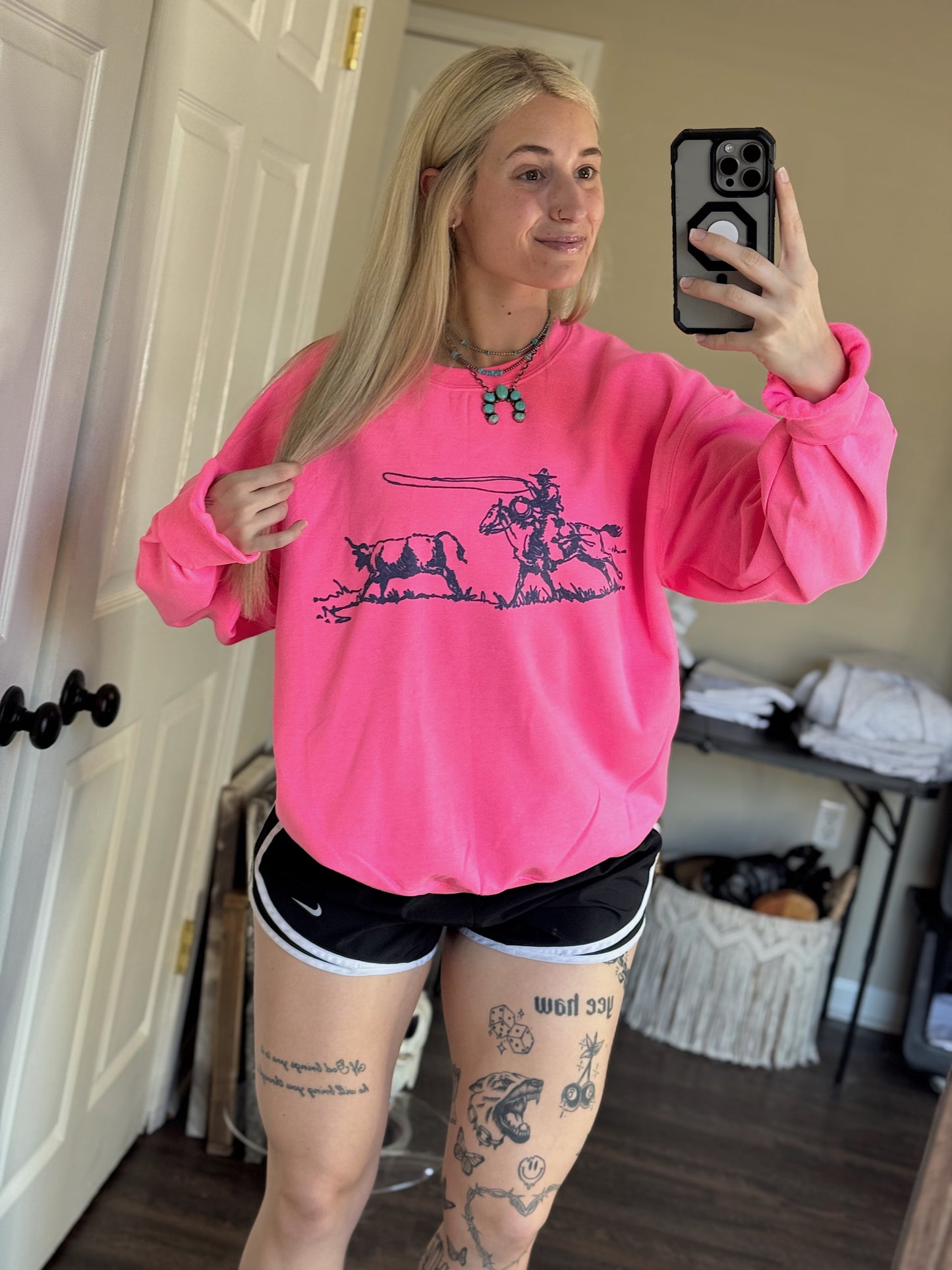 The Roper Crewneck (Hot Pink)