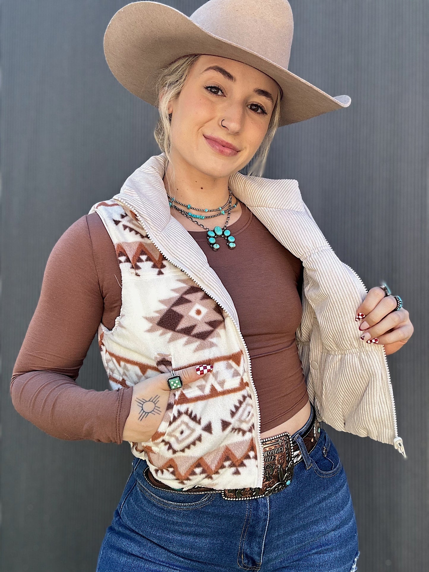 Reversible Aztec Vest