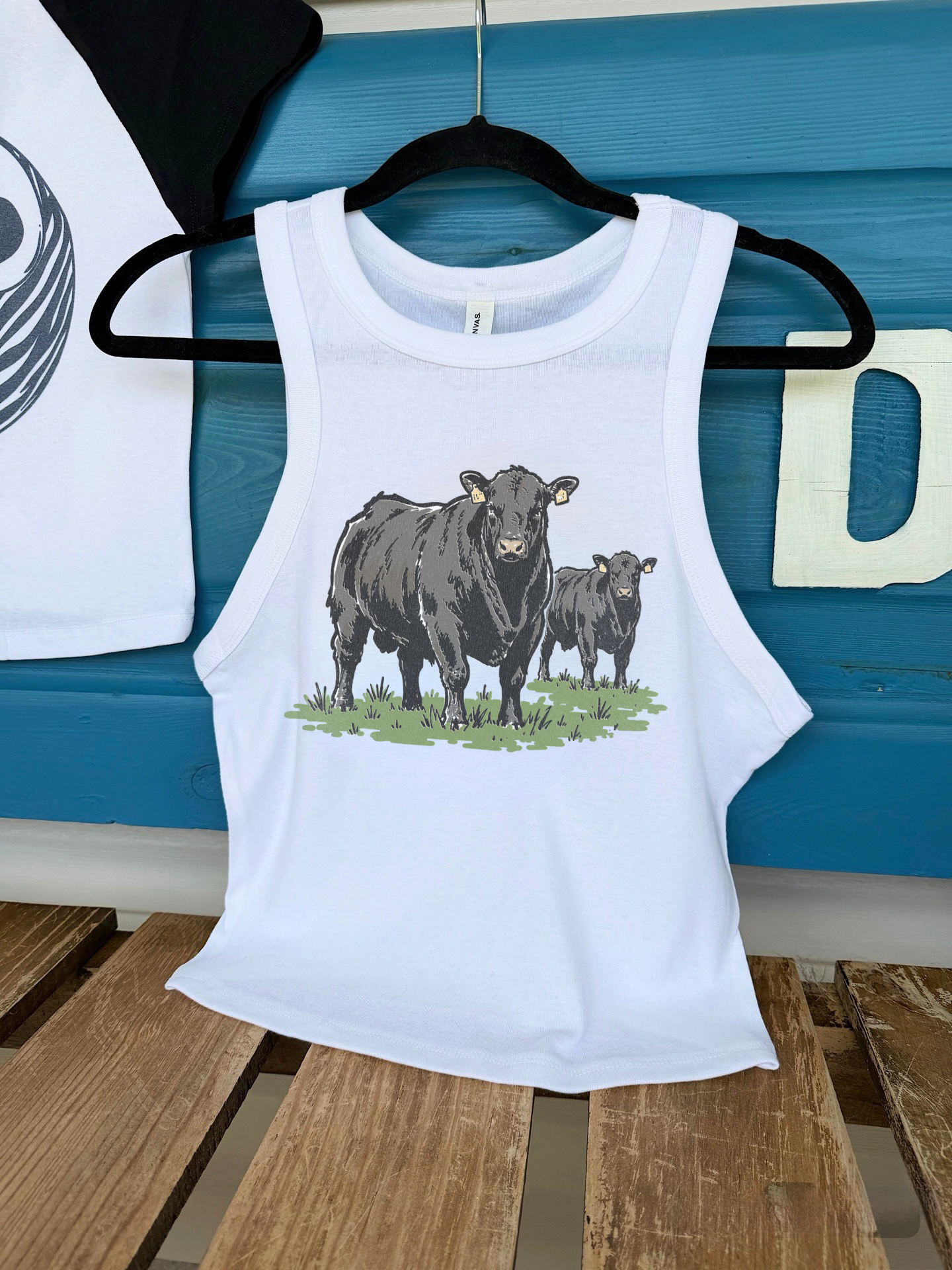 Angus Cow Cropped Tank
