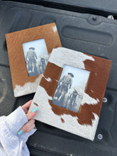 Load image into Gallery viewer, Cowhide Picture Frame (Brown and White Hide)
