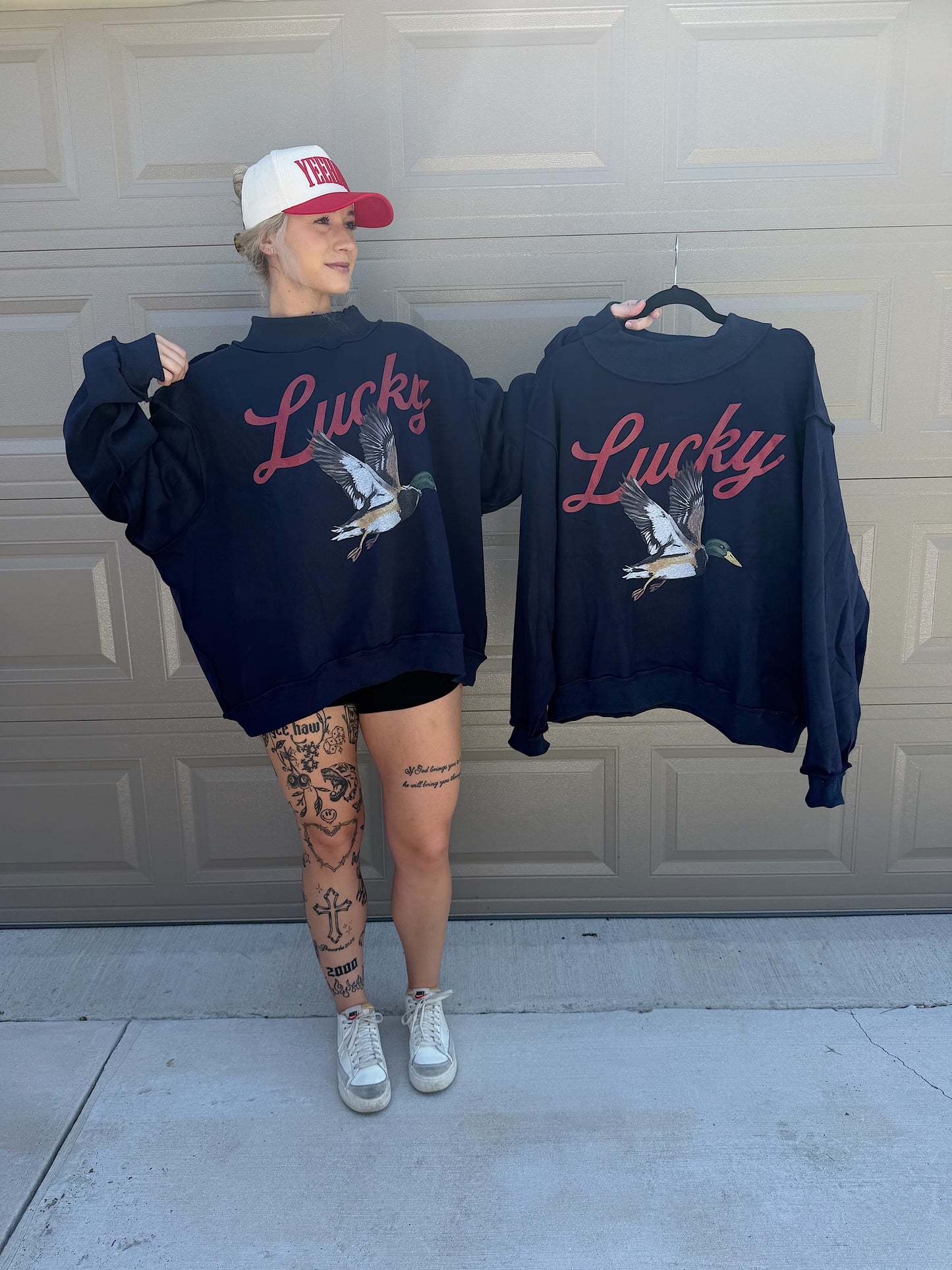 Lucky Mallard Reversible Mock Neck