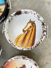 Load image into Gallery viewer, Painted Cowhide Tray - Horse
