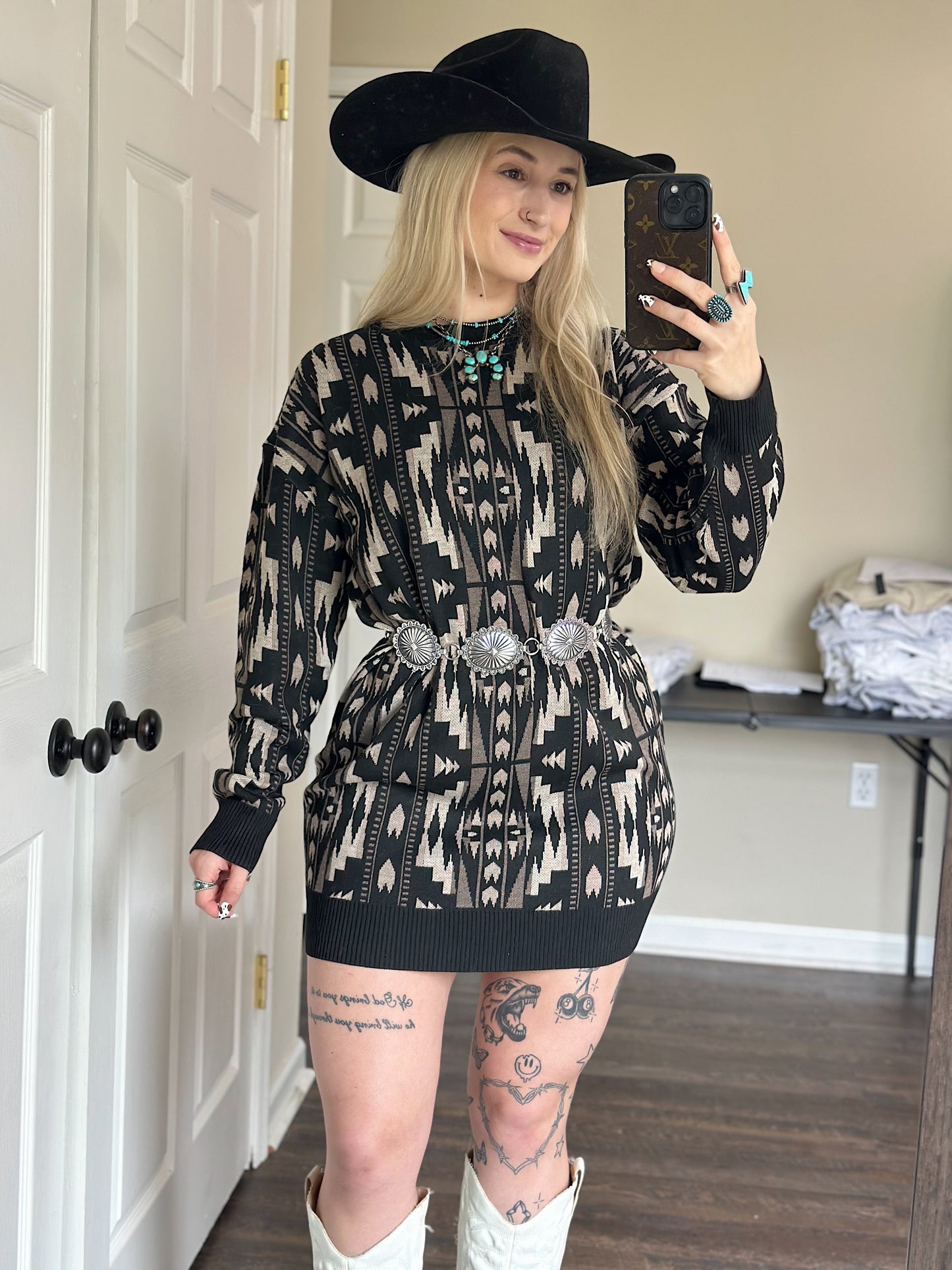 The Aztec Sweater Dress