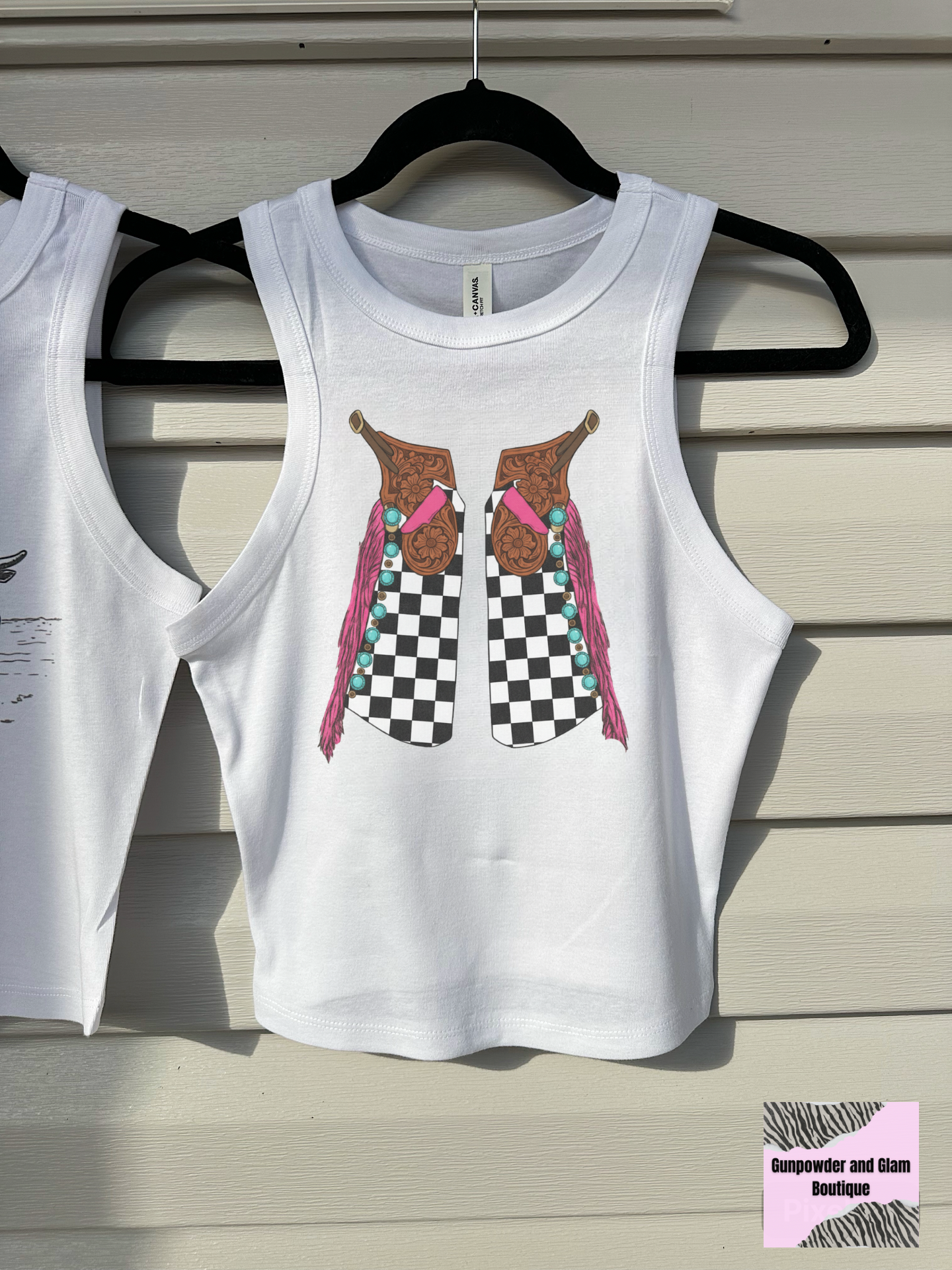 Checkered Chaps Cropped Tank