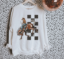 Load image into Gallery viewer, Checkered Cowboy TEE or CREWNECK
