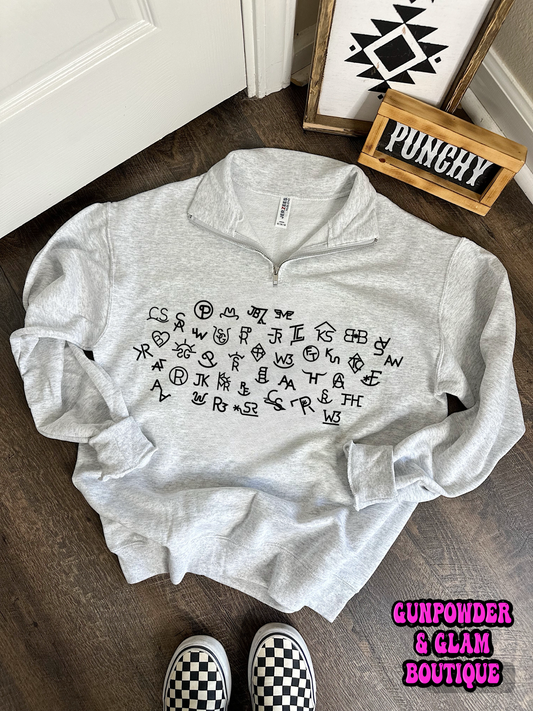 Cattle Brands Quarter Zip