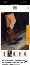 Load image into Gallery viewer, Corral Leopard Fringe Cowboy Boots Size 8.5
