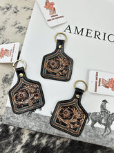 Load image into Gallery viewer, The Rivers Tooled Leather Keychain
